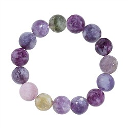 0607850196 Armband, Lepidolith/Biotit, 12mm Kugeln | GH Edelsteine, Heilsteine &amp; Schmuck