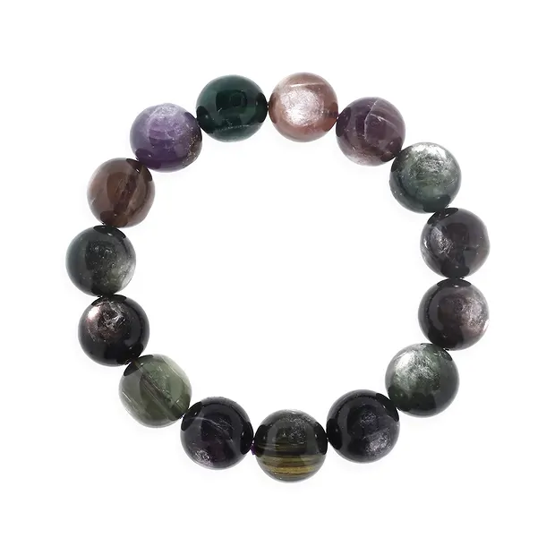 Bracelet, Lépidolite/Muscovite verte (stab.), boules de 16 - 17mm | Marco Schreier