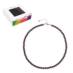 0608212206 Kette Granat, 6mm-Kugeln, rhodiniert, Verlängerungskettchen | Marco Schreier