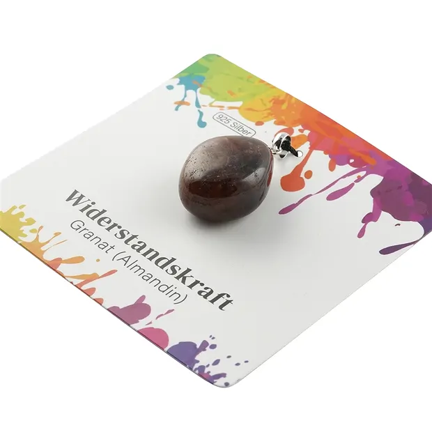 Pendant garnet (Almandine), Tumbled Stone small, rhodiniert | Marco Schreier