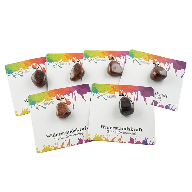 Ciondolo granato (Almandino), piccola Pietra burattata, rodiato | Marco Schreier