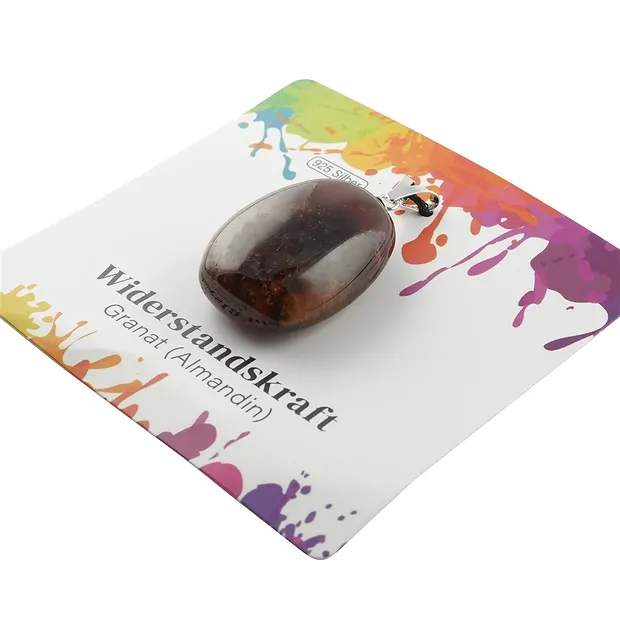 Pendant garnet (Almandine), large Tumbled Stone, rhodiniert | Marco Schreier