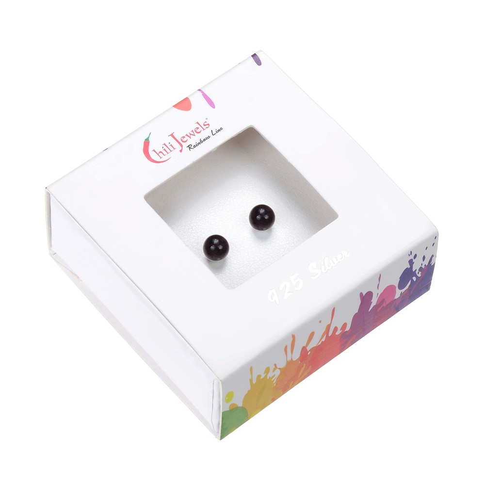 Perno auricolare granato, sfera, 4 mm, rodiato | Marco Schreier