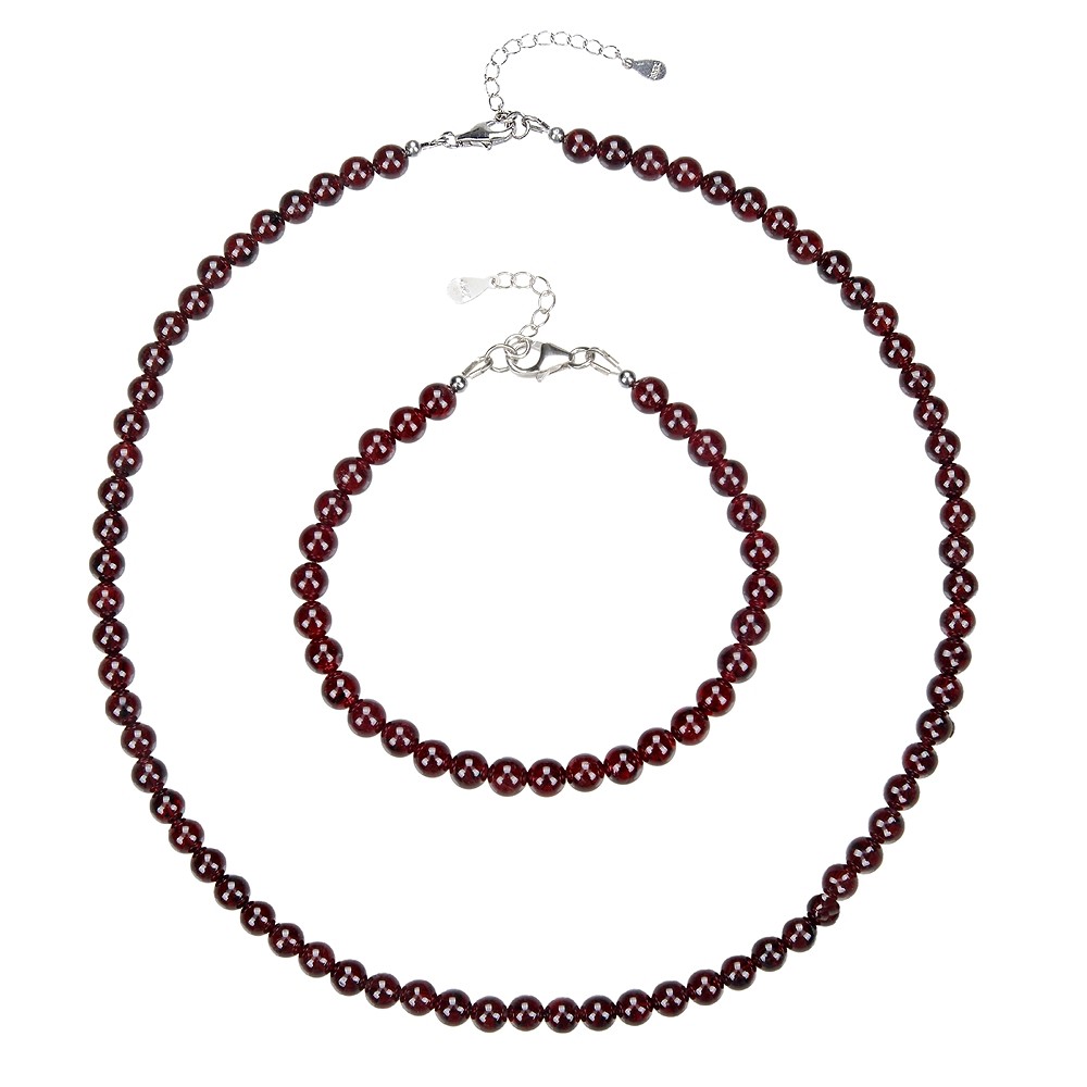 Clous d'oreilles grenat, boule, 6mm, rhodié | Marco Schreier