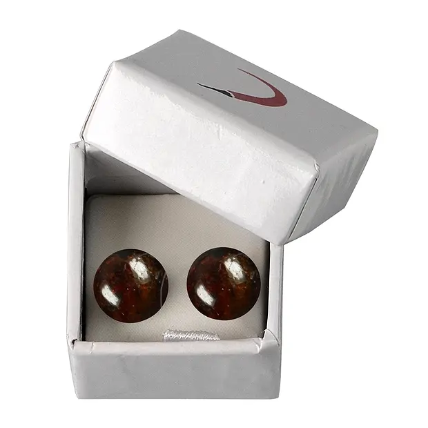 Clous d'oreilles grenat, boule, 8mm | Marco Schreier