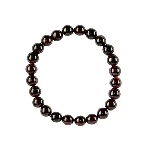 Bracelet en perles rondes, 07 - 08mm, grenat | Marco Schreier