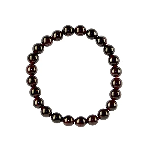 Pulsera, granate, esfera 07 - 08mm | Marco Schreier