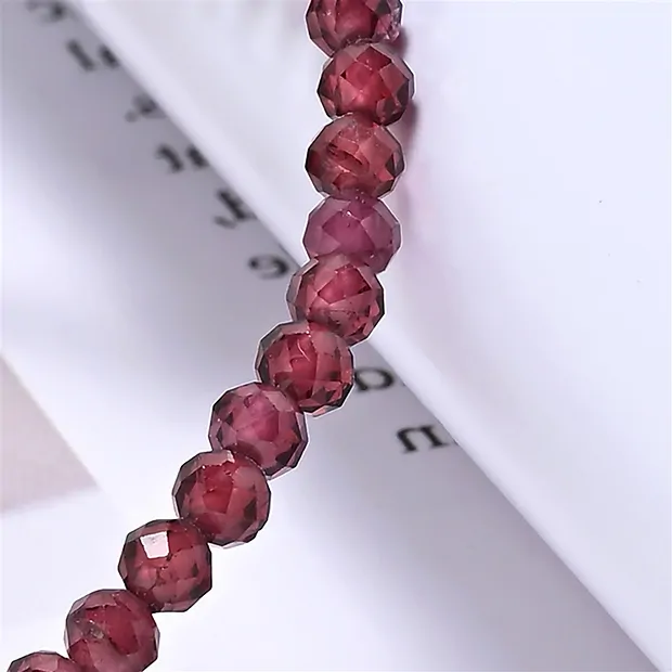 Armband, Granat, 03mm Kugeln, facettiert, 14cm (kurz) | Marco Schreier