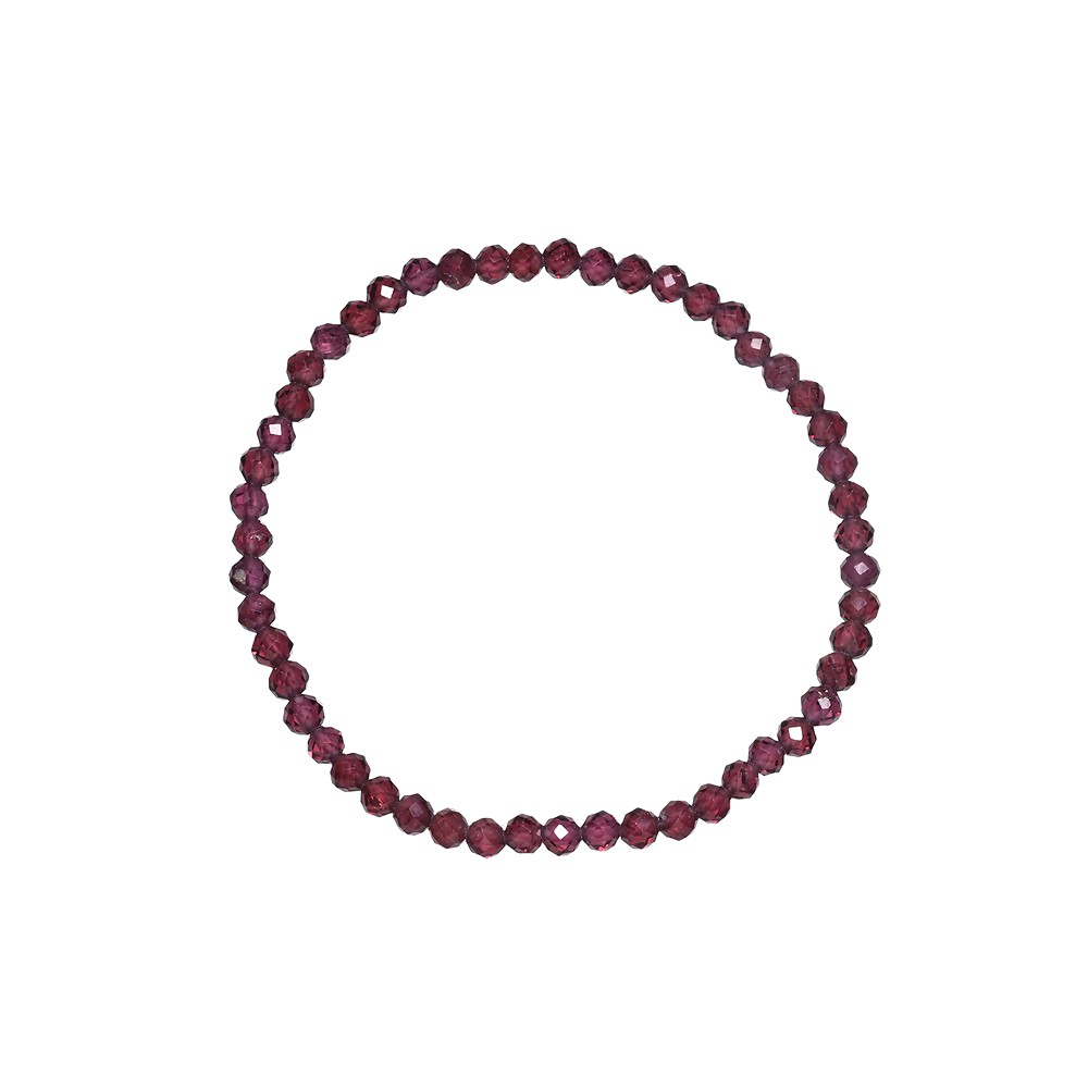 Bracelet, garnet, 03mm beads, faceted, 14cm (short) | Marco Schreier