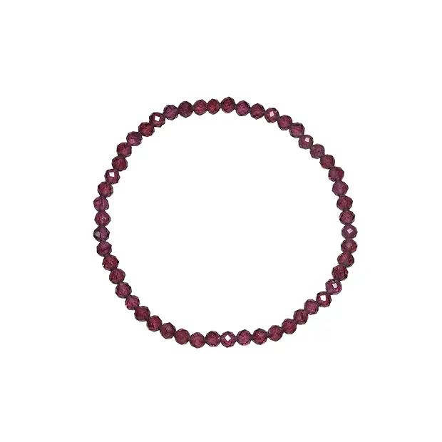 Bracelet, garnet, 03mm beads, faceted, 14cm (short) | Marco Schreier