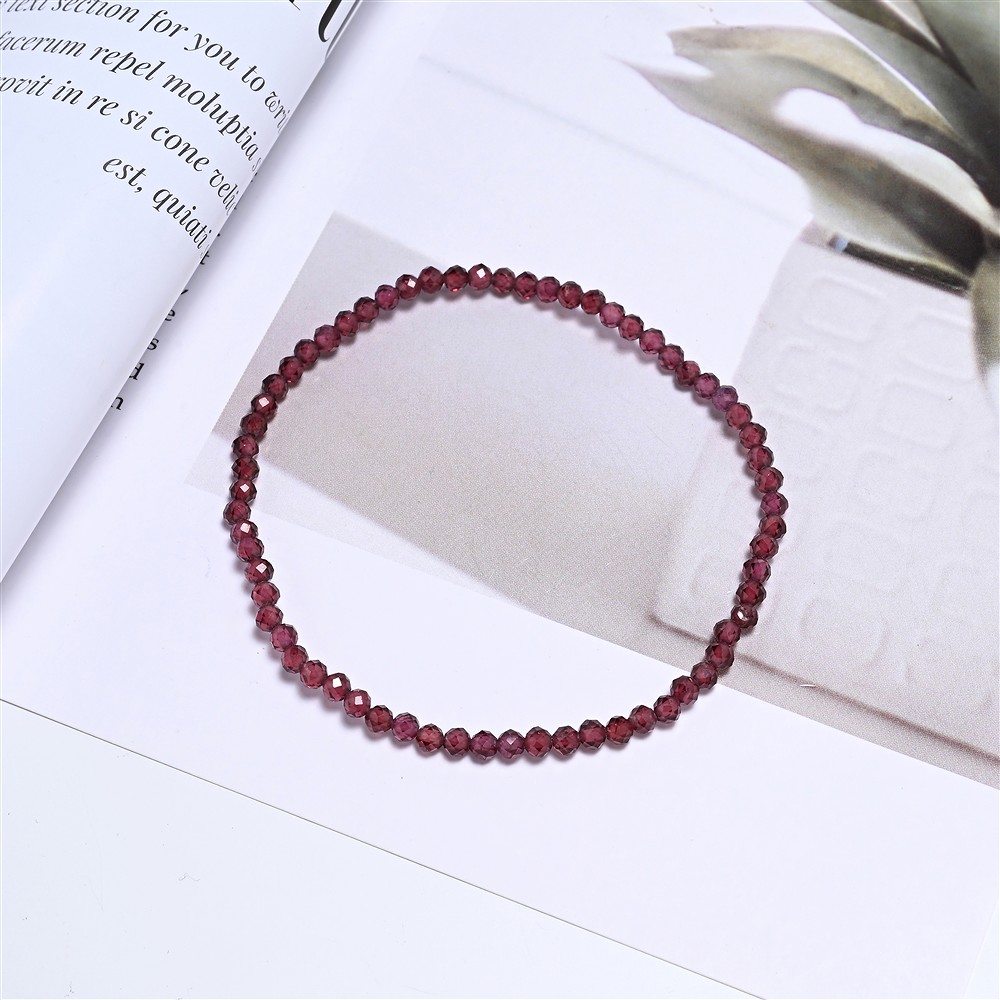 Armband, Granat, 03mm Kugeln, facettiert, 19cm | Marco Schreier