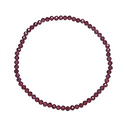 0608251031 Bracelet, garnet, 03mm beads, faceted, 19cm | wholesaler gems & healing stones
