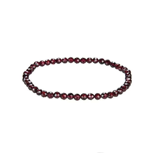 Bracelet, grenat, 04mm perles rondes, facettes | Marco Schreier