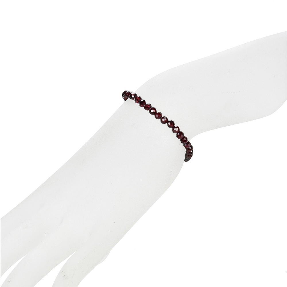 Pulsera, granate, 04mm cuentas, facetado | Marco Schreier