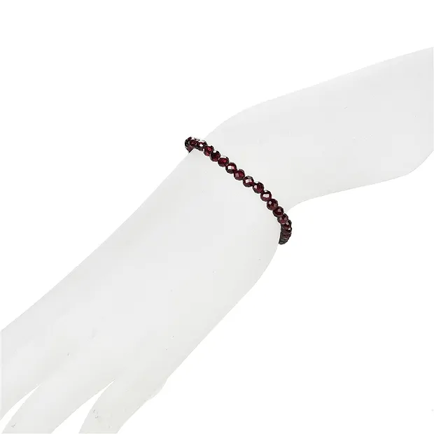 Bracelet, grenat, 04mm perles rondes, facettes | Marco Schreier