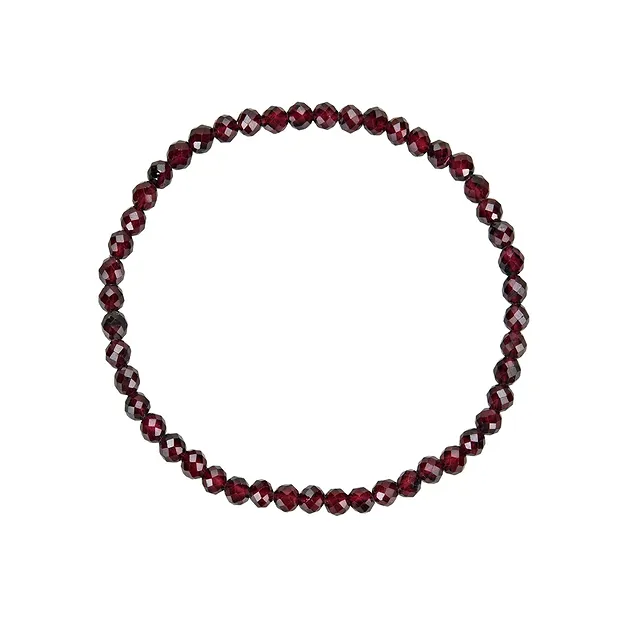 Bracelet, grenat, 04mm perles rondes, facettes | Marco Schreier