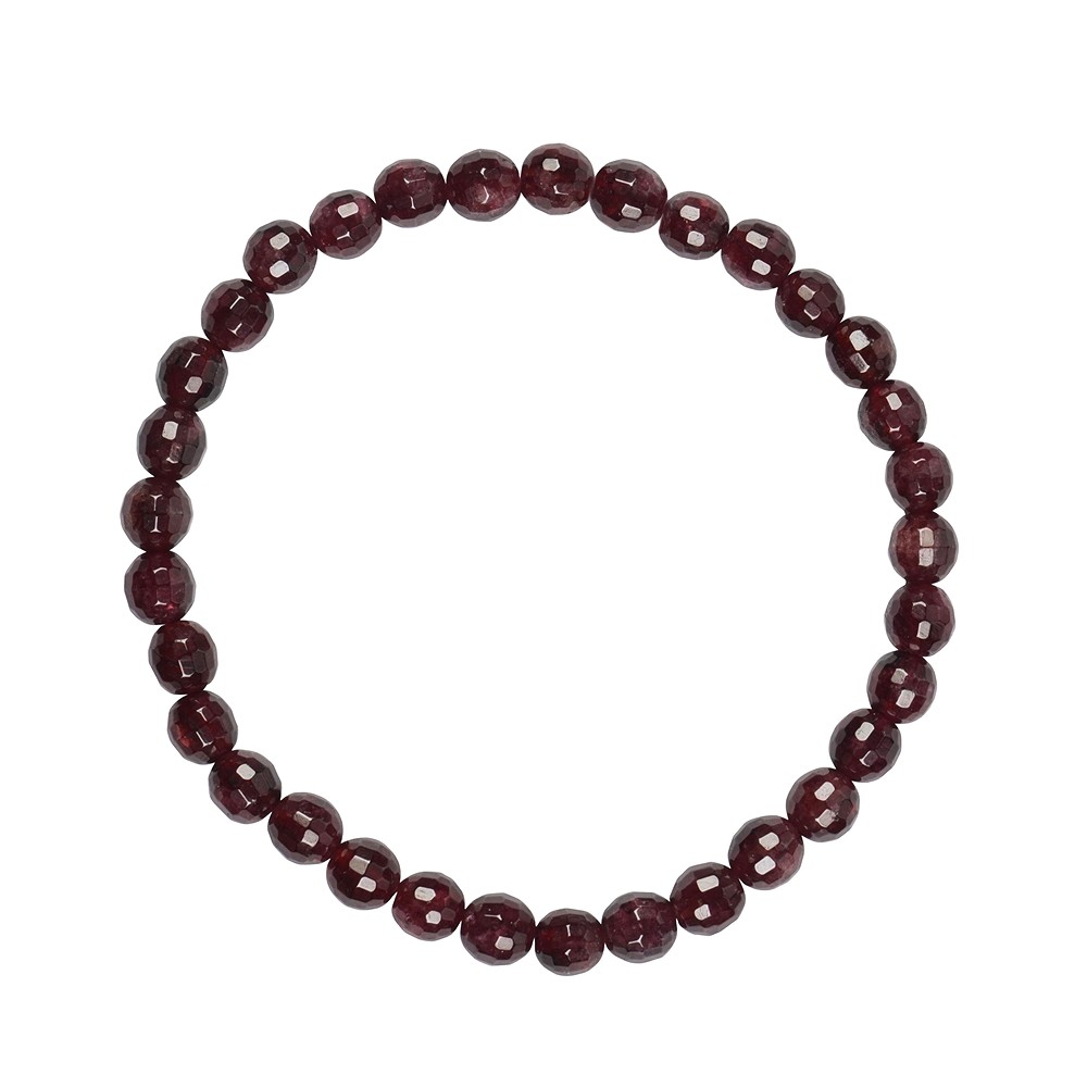 Pulsera, granate, cuentas de 06mm, facetadas | Marco Schreier