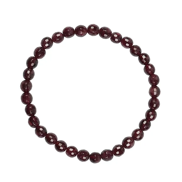 Bracelet, grenat, 06mm boules rondes, facettes | Marco Schreier