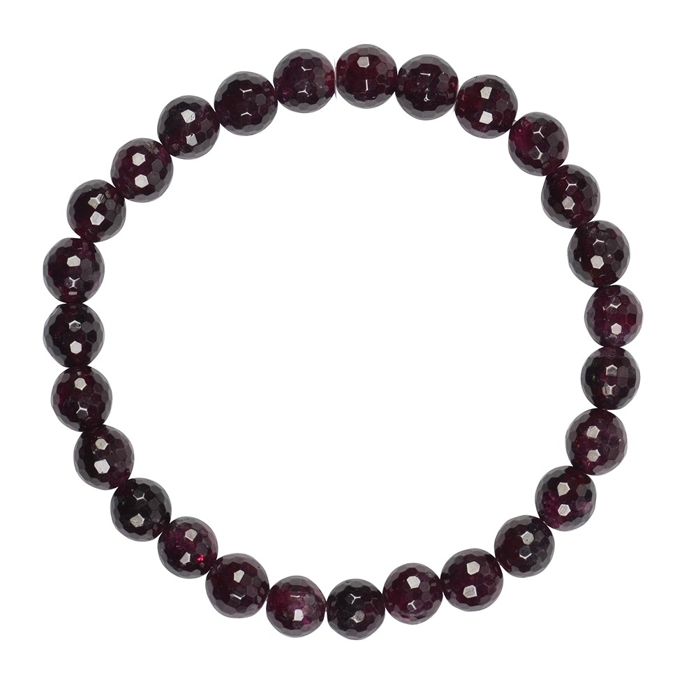 Pulsera, granate, 08mm cuentas, facetado | Marco Schreier
