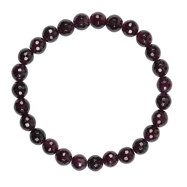 Pulsera, granate, 08mm cuentas, facetado | Marco Schreier