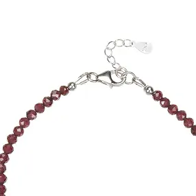 Armband Granat, Kugeln (3mm), facettiert, rhodiniert | Marco Schreier