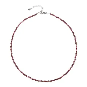 Armband Granat, Kugeln (3mm), facettiert, rhodiniert | Marco Schreier