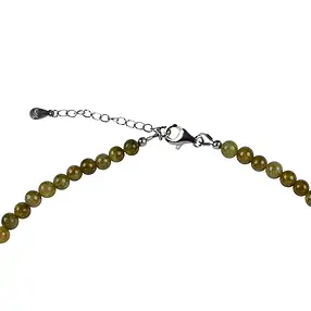 Kette Granat (Grossular), 6mm-Kugeln, rhodiniert | Marco Schreier