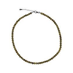 0608314050 Collar de granate (Grossular), cuentas de 6 mm, rodinado, cadena extensible | Marco Schreier