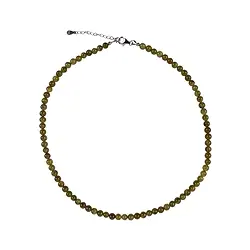 0608314050 Kette Granat (Grossular), 6mm-Kugeln, rhodiniert, Verlängerungskettchen | Marco Schreier