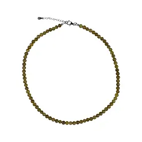 Kette Granat (Grossular), 6mm-Kugeln, rhodiniert | Marco Schreier