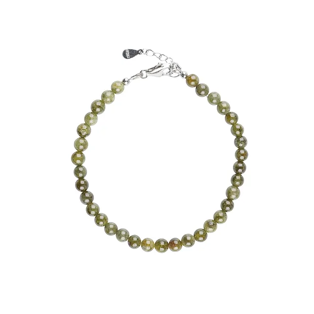 Bracelet garnet (Grossular), beads (5.5mm), rhodiniert | Marco Schreier