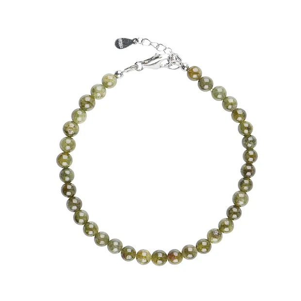Armband Granat (Grossular), Kugeln (5,5mm), rhodiniert | Marco Schreier