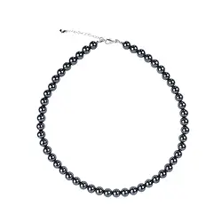 0608512208 Kette Hämatit (natur), Kugeln (8mm), rhodiniert, Verlängerungskettchen | Marco Schreier