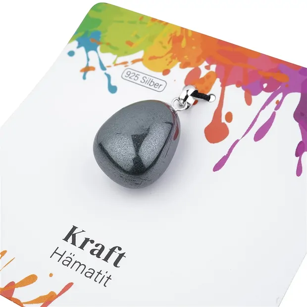 Hematite pendant, Tumbled Stone small, rhodiniert | Marco Schreier