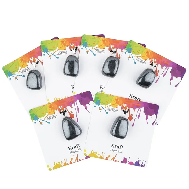 Hematite pendant, large Tumbled Stone, rhodiniert | Marco Schreier