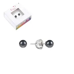 0608545104 Perno auricolare di Ematite (naturale), sfera, 4 mm, rodiato | Marco Schreier
