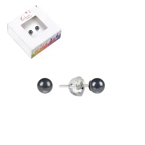 Earstuds Hematite (natural), ball, 4mm, rhodiniert | Marco Schreier