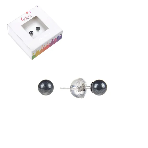 Earstuds Hematite (natural), ball, 4mm, rhodiniert | Marco Schreier