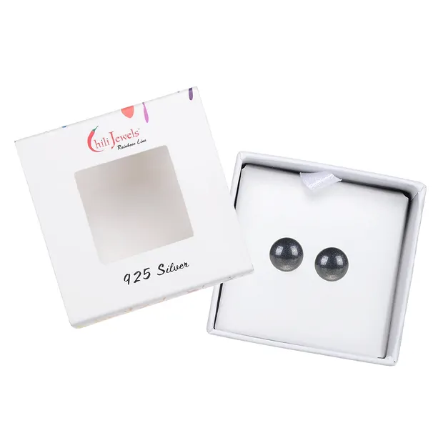Earstuds Hematite (natural), ball, 6mm | Schreier gems, healing stones & jewelry