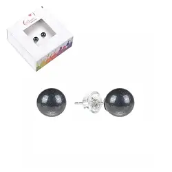 0608545106 Earstuds Hematite (natural), ball, 6mm | Schreier gems, healing stones & jewelry