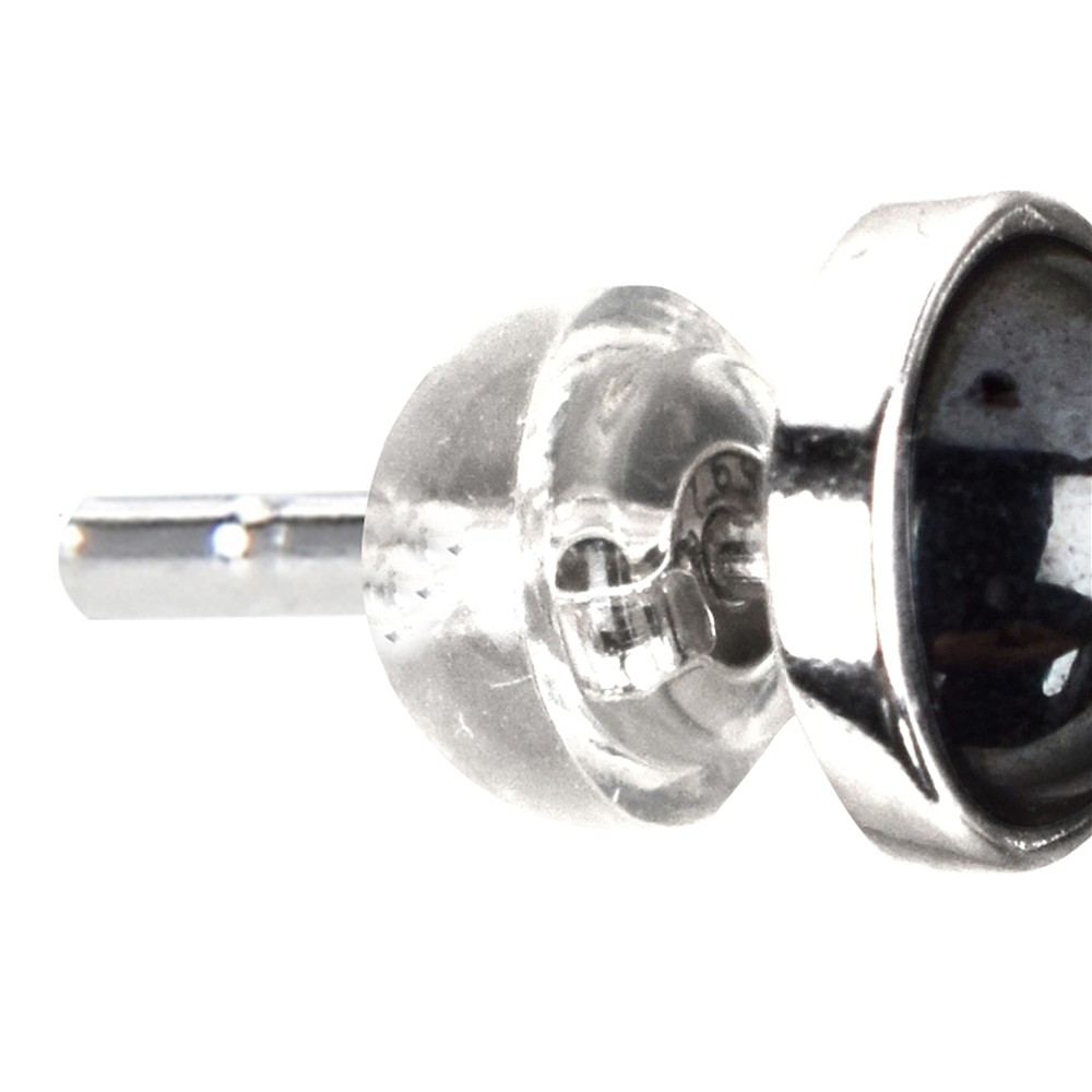 Ohrstecker Hämatit (natur), Cabochon, 6mm, rhodiniert | Marco Schreier