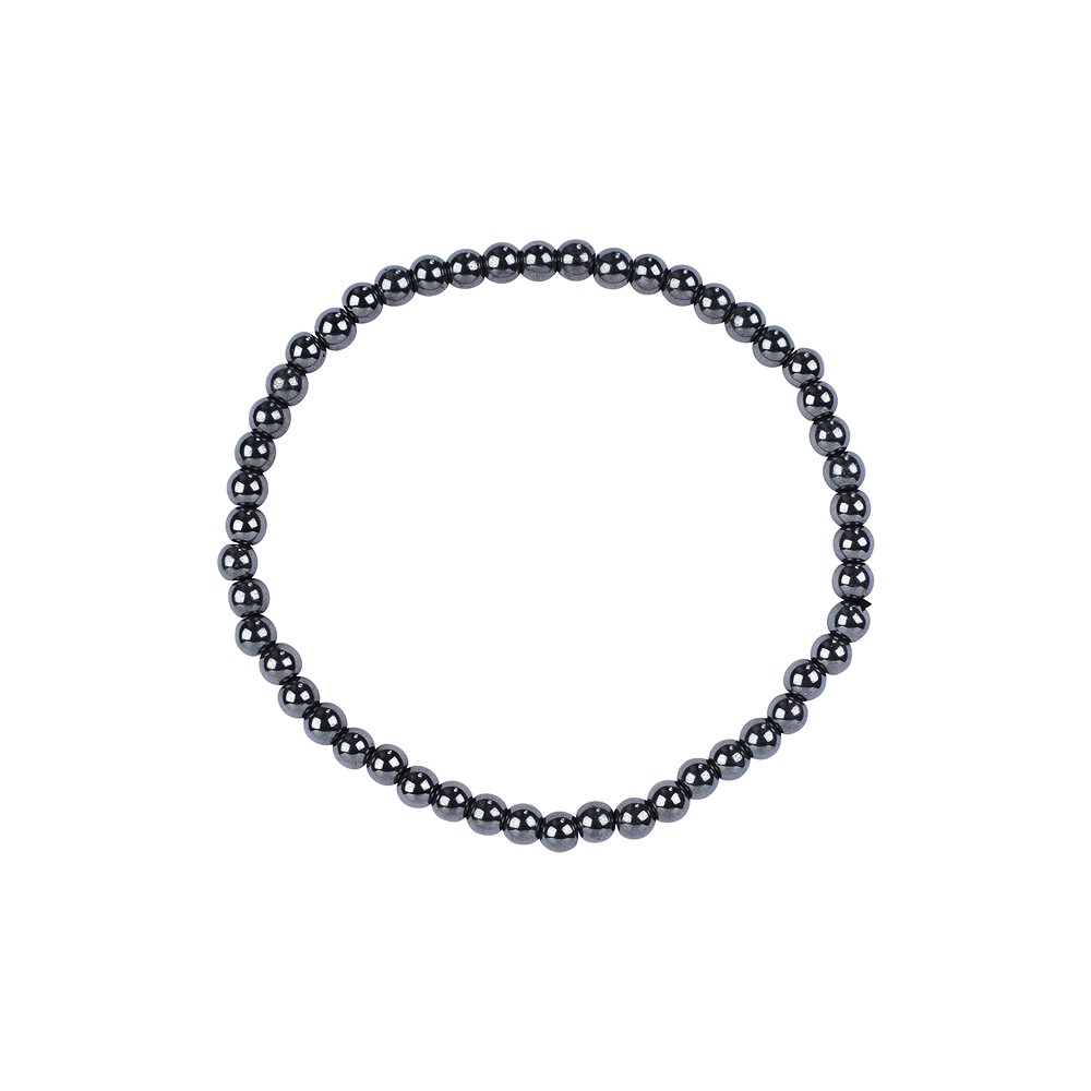 Bracelet, Hematite (natural), 04mm beads | wholesaler gems & healing stones