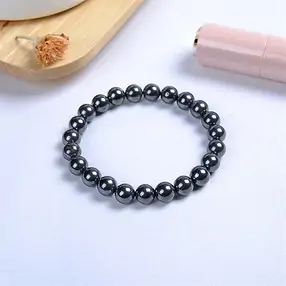 Bracelet, Hematite (natural), 06mm beads | wholesaler gems & healing stones