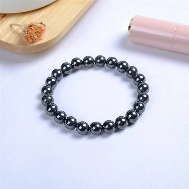Pulsera, Hematita (natural), cuentas 06mm | Marco Schreier