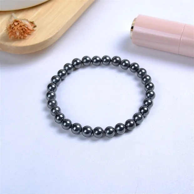 Bracelet, Hematite (natural), 08mm beads | wholesaler gems & healing stones