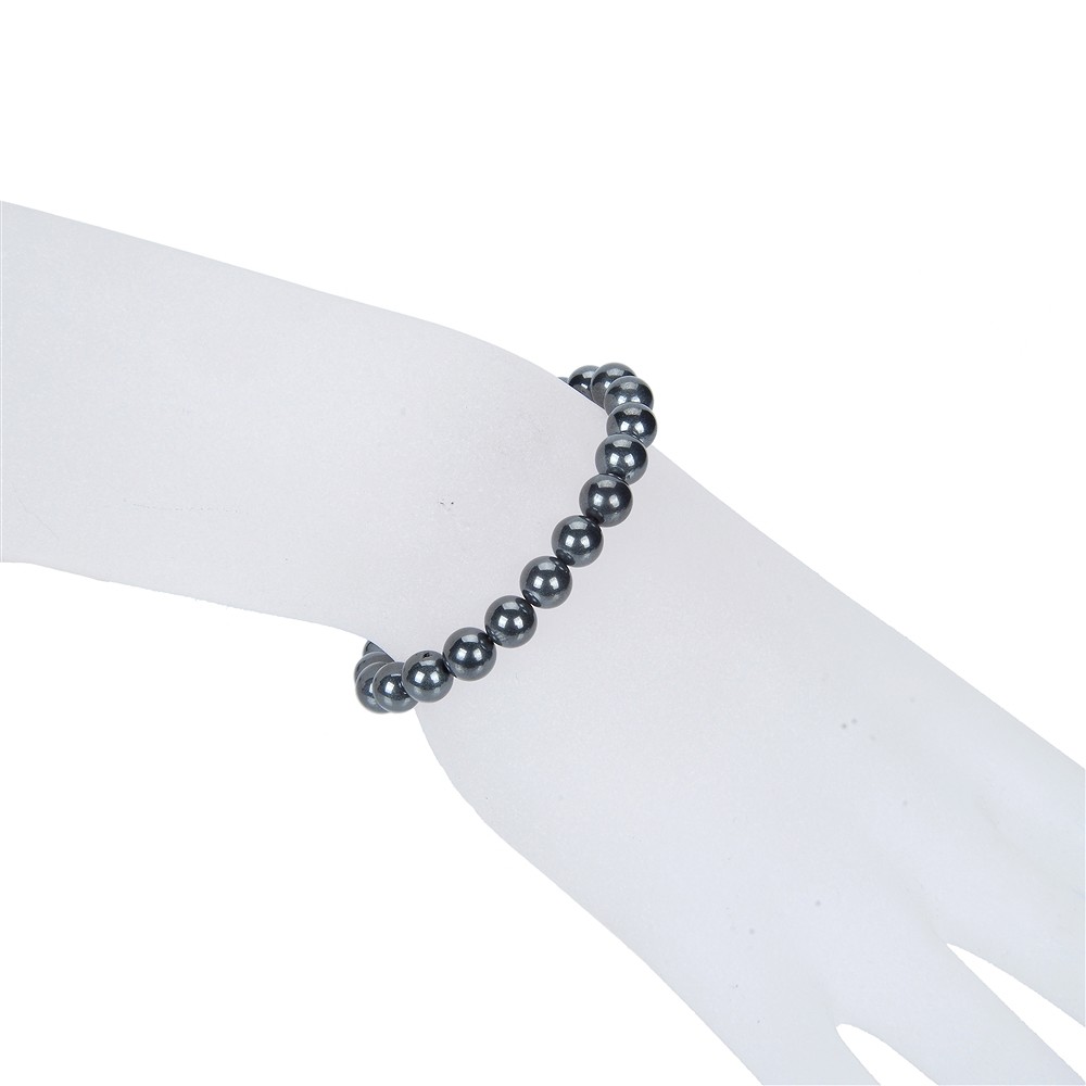 Bracelet, Hematite (natural), 08mm beads | wholesaler gems & healing stones