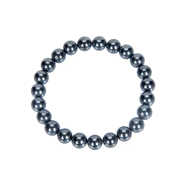 Pulsera, Hematita (natural), 08mm cuentas | Marco Schreier