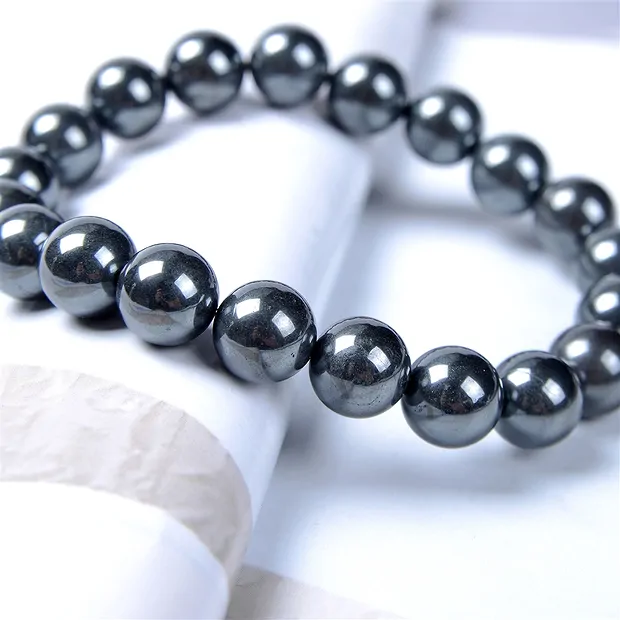 Bracelet, Hematite (natural), 10mm beads | wholesaler gems & healing stones