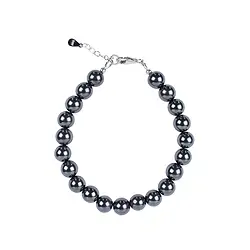 0608564080 Armband Hämatit (natur), 8mm-Kugeln, Verlängerungskettchen, rhodiniert | Marco Schreier