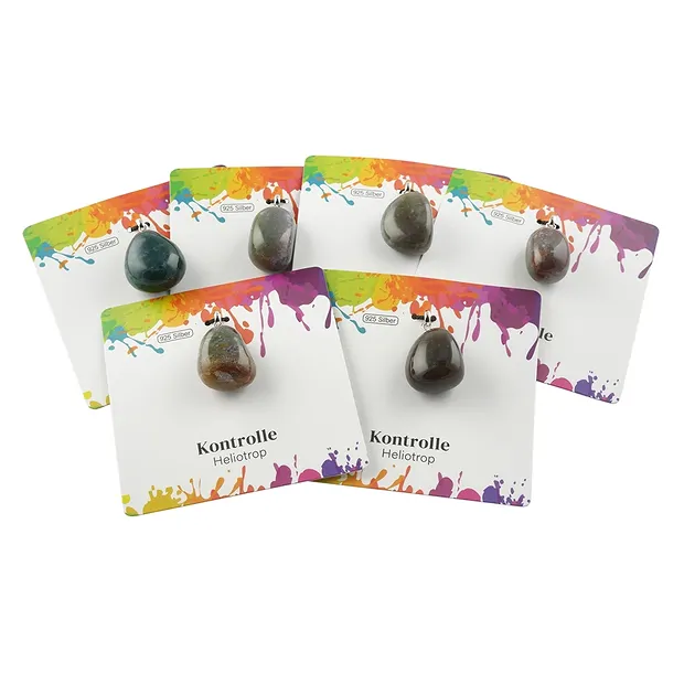 Anhänger Heliotrop, Trommelstein klein, rhodiniert | Marco Schreier